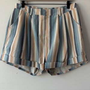 Knot Sisters Natural Blue Stripe Shorts - L